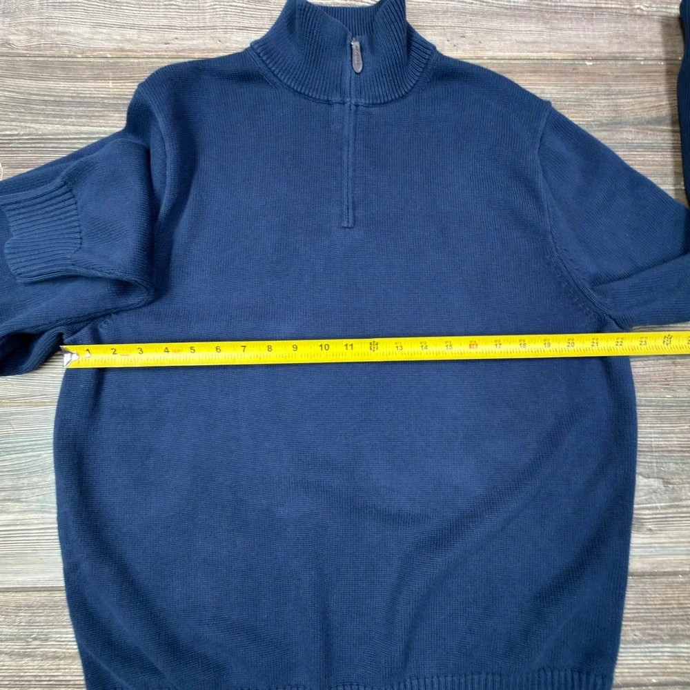 J. Crew Mens Size XL Sweater Navy Blue Cotton Quarter Zip BT793 NWOT